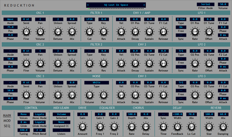 Reducktion - free 16-step arp / seq synth plugin