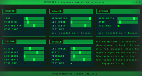 Regrader - free Degenerative delay plugin