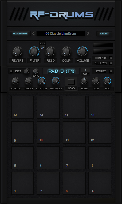 RF-Drums - free Drum rompler plugin