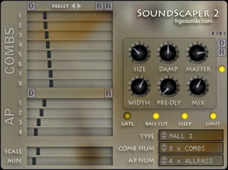 SoundScaper II - free Reverb / comb fx plugin