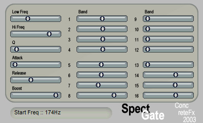 SpectGate - free 16 band noise gate plugin