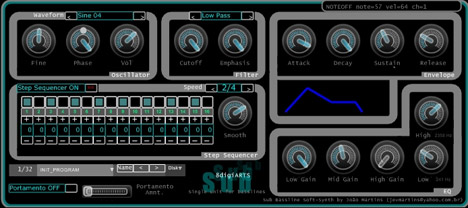 Sub - free Bassline sequencer plugin