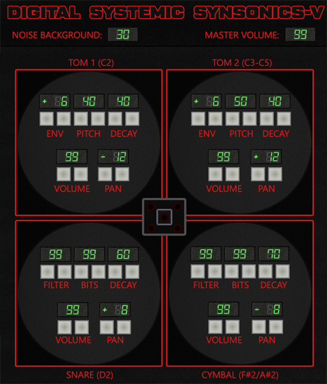 Synsonics-V - free Analog drum pad emulation plugin