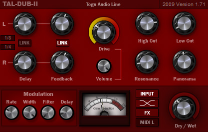 TAL-Dub II - free Vintage delay plugin