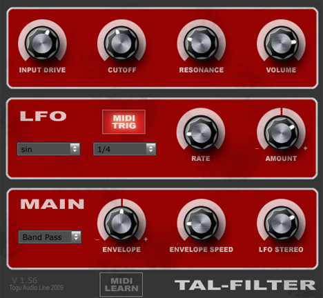 TAL-Filter - free Multi-mode filter plugin