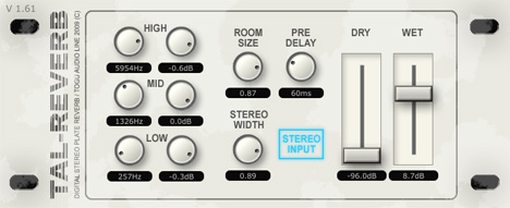 TAL-Reverb II - free Plate reverb plugin