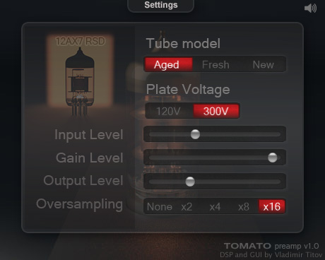 Tomato preamp - free Dual triode tube preamp plugin
