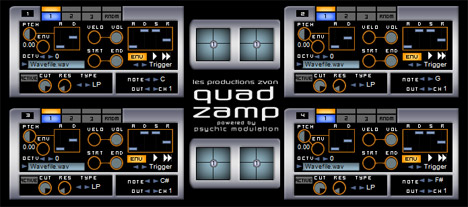 Quad Zamp - free One-shot sample player plugin