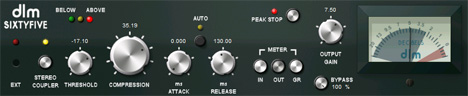 dlM sixtyfive - free Soft-knee RMS compressor plugin