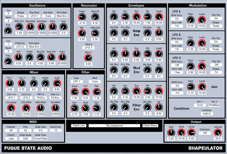 Shapeulator - free Waveshaper osc synth plugin