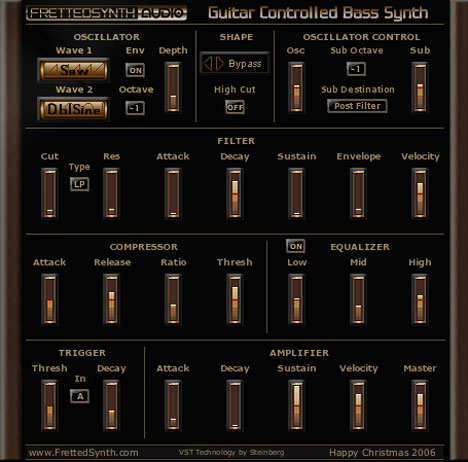 GCBS4 - free Guitar controlled bass synth plugin