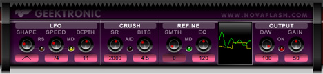 Geektronik - free Bit-crusher / decimator plugin