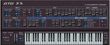 JP 7A - free Analog synth plugin