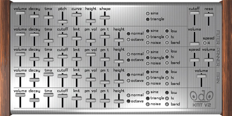 Kick me too - free 5 voice drum synth plugin