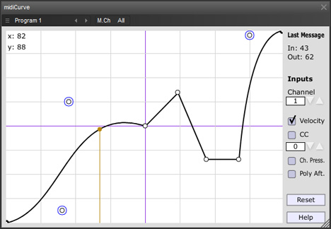 midiCurve - free CC curve mapping plugin