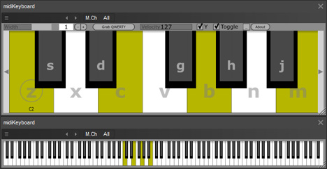 midiKeyboard - free Resizable keyboard plugin