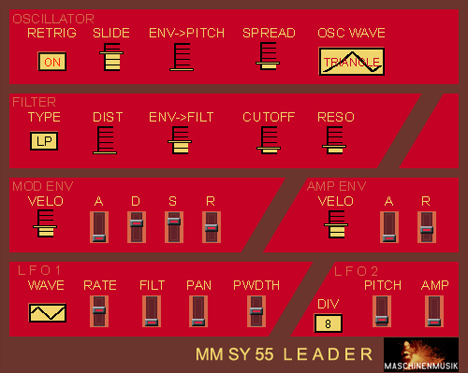 MM SY 55 LEADER - free Monophonic analog synth plugin