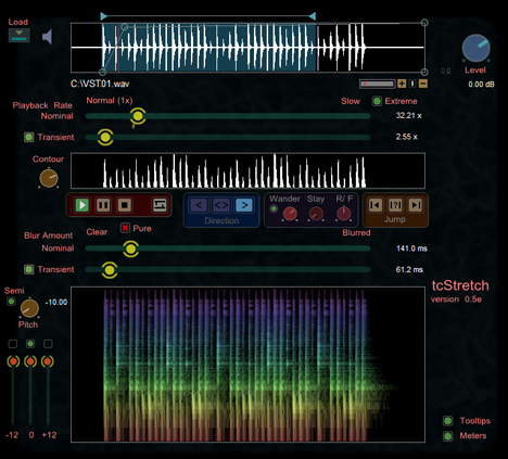 tcStretch - free Time stretching / pitch shifter plugin