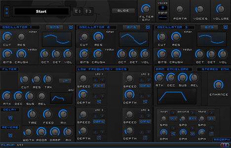 Cloud - free 3 morphing oscillator synth plugin