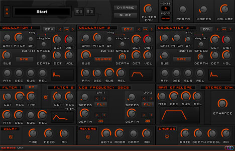 Serio3 - free 3 osc subtractive synth plugin