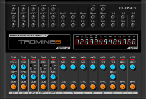 Tromine 8 - free Roland TR-808 emulation plugin