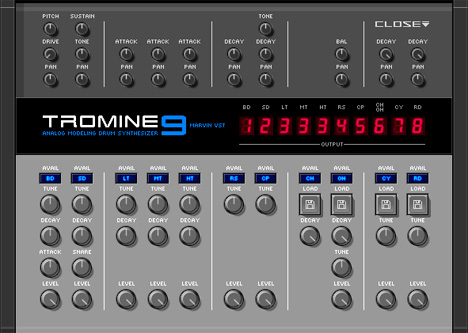 Tromine 9 - free Roland TR-909 emulation plugin