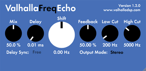Valhalla Freq Echo - free Frequency shifter / analog echo plugin
