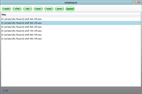 vstPlayer - free Audio files player plugin