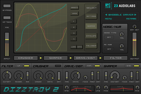 Dizztroy 2 - free Bitcrusher / overdrive plugin